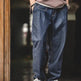 Vintage Denim Washed Elastic Waist Loose Jeans Cityboy Wide Leg Tapered Pants Men - EX-STOCK CANADA