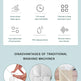 Infographic about smart technology for hand sanitizers with icons and text on a light blue background.