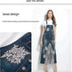 Embroidered Lace Denim Midi Jumper Dress European and American Style - EX-STOCK CANADA