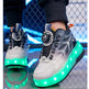 Kids Flash LED Knob Roller Skating Shoes – Light-Up Sneakers for Boys & Girls