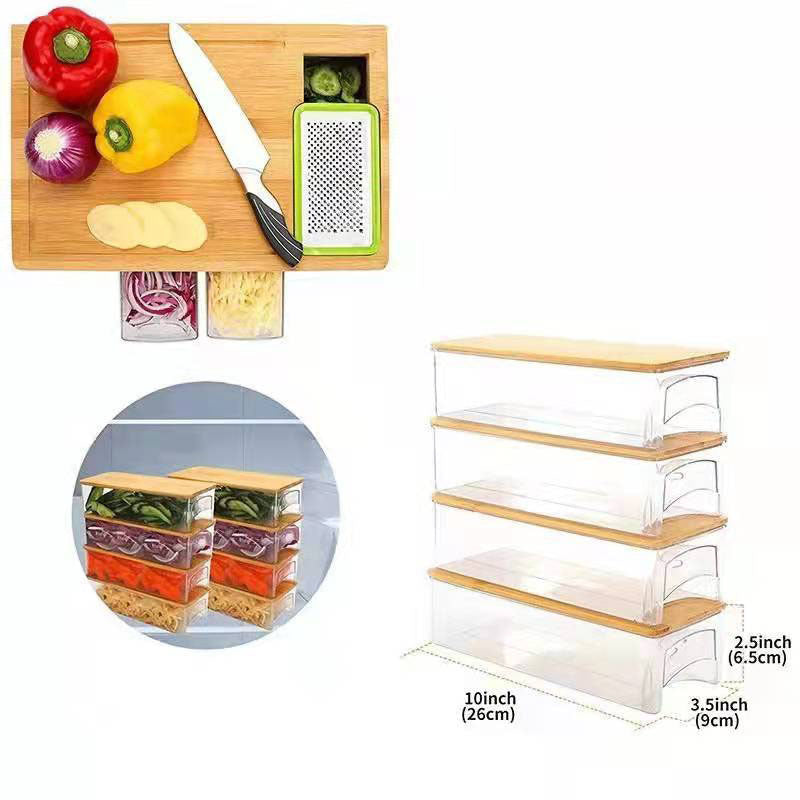 Bamboo Multi-functional Vegetable Cutting Board Cutting Board With Storage Box EX-STOCK Canada 