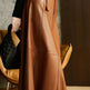 Fashion Retro All-match A- Line High Waist  Formal Office Work Midi Faux Leather Skirt - EX-STOCK CANADA