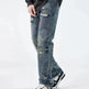 American Style Loose Broken Patch Straight Retro Denim Jeans pant Trousers Men - EX-STOCK CANADA
