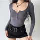 American Retro Wide Waistband Denim Mini Skirt with Belt - EX-STOCK CANADA