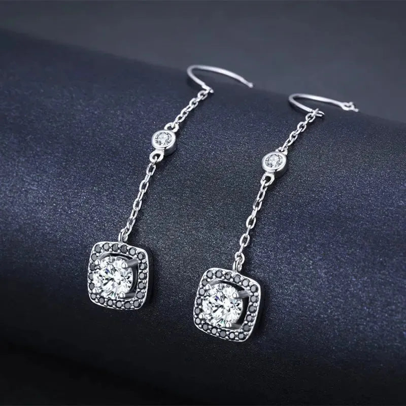 Boucles d'oreilles en zircon plaqué longue cuivre luxe légère