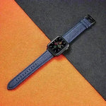 Suitable For  Iwatch SE Strap Lychee Pattern Oil Wax Leather Strap New Silicone Leather Strap - EX-STOCK CANADA