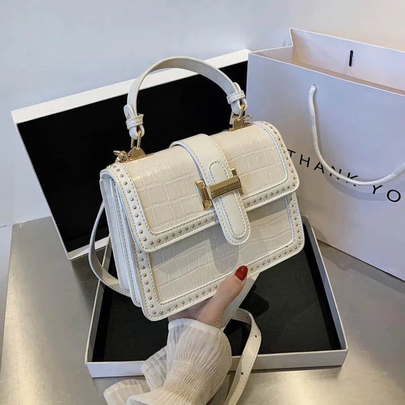 Women Fashion Rivet Leather crossbody Bag for Women Flap Handbag - EX-STOCK CANADA