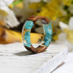Anillo de resina de madera de comercio exterior transfronterizo Diy Diy Anillo epoxi de flores secas hechas a mano