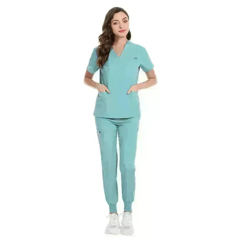 Hospital Nurses V-Neck Suit Work Uniform Workwear - EX-STOCK CANADA