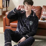 Flannel warm and thickened men's pajamas - EX-STOCK CANADA