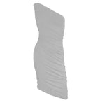 Vestido de Talla Grande de Corte Ajustado con Cuello Irregular para Mujer - EX-STOCK Canada