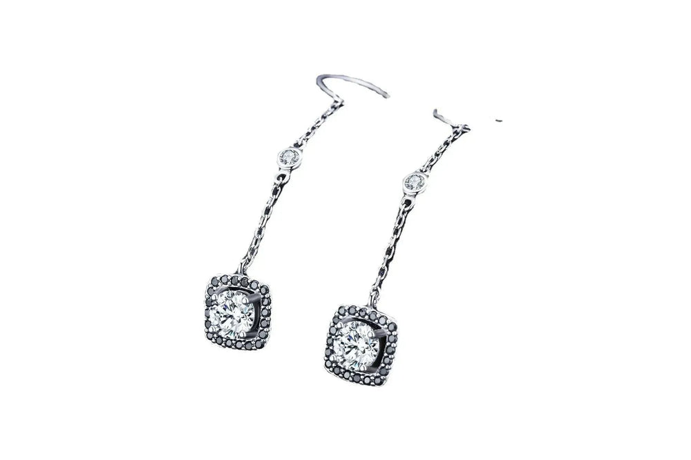 Light Luxury Long Copper Plated Zircon Dangle Earrings - EX-STOCK CANADA