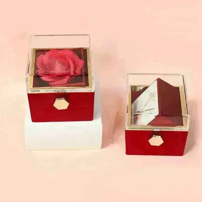 Rotating Soap Flower Rose Gift Box Creative Rotating Rose Jewelry Packaging Box Valentine's Day Gift For Women - EX-STOCK CANADA