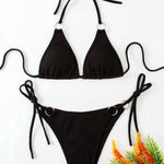 Sexy Bikini Set Summer Side Tie Thong Bandage Style Swimsuit Womens Clothing