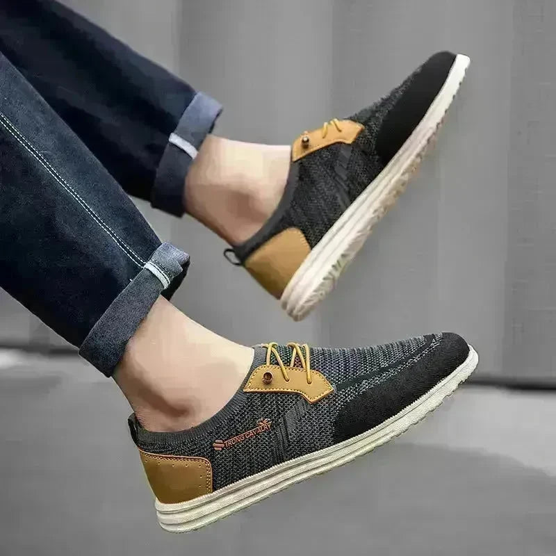 Casual Flat  Slip-on Mesh Shoes Lightweight Breathable Loafers Men Walking Running Sports Shoes Sneakers for Men - EX-STOCK CANADA