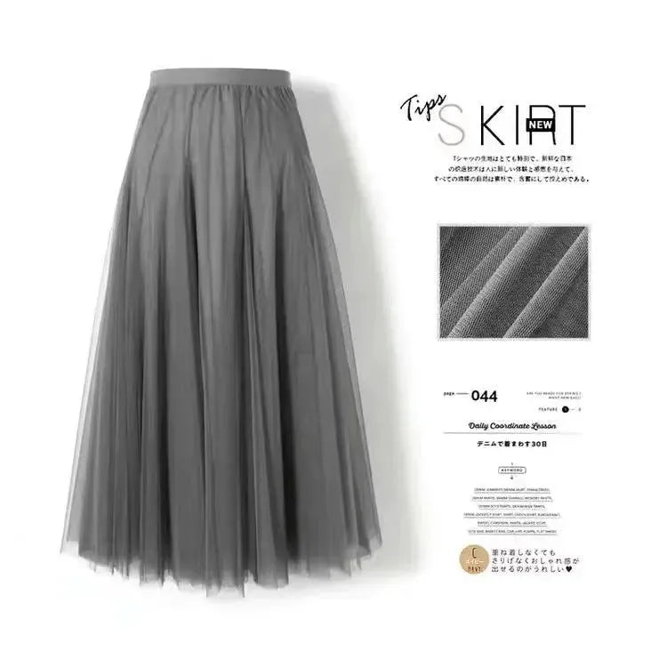 Pleated Mesh Midi Skirt – Women's Prairie Swing Skirt - EX-STOCK CANADA