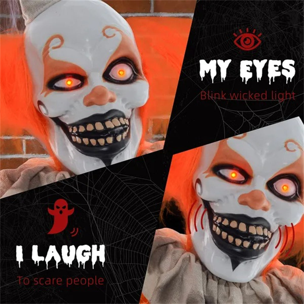 6' Life Size Orange Classic Clown Outdoor Halloween Decoration Animatronic, Sound And Motion Activated W Light Up Eyes EX-STOCK Canada 