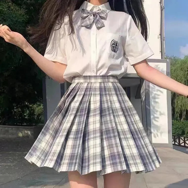Student Jk Plaid Skirt Preppy Style Mini Pleated  Kilt Skirt - EX-STOCK CANADA