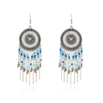 Beaded fringed hollow earrings - EX-STOCK CANADA