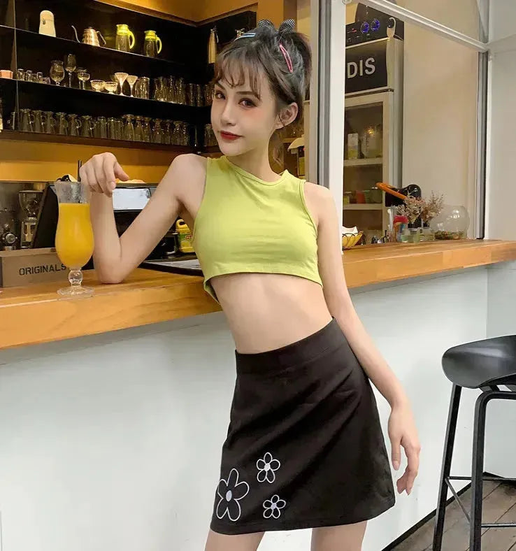 Summer Halter neck tank Tops and Skirt Outfit set - EX-STOCK CANADA