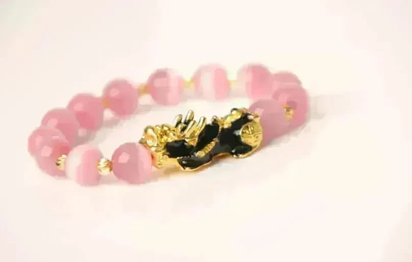 3D Gold Plated PiXiu Crystal Beaded Bracelet - EX-STOCK CANADA