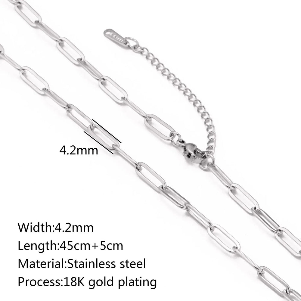 Stainless Steel Vacuum Vapor Plating 18K Gold Color Protection Lip Chain Necklace - EX-STOCK CANADA