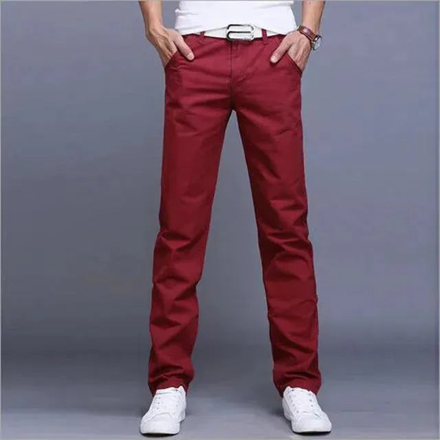 Casual Men's Slim Fit Straight Leg Trouser - EX-STOCK CANADA