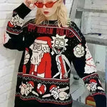 Funny Christmas sweater couple loose jacquard sweater - EX-STOCK CANADA