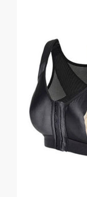 Black sports bra on a white background
