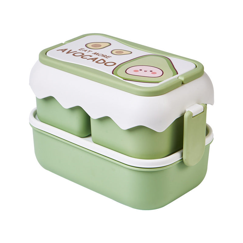 Women's Fashion Simple Cute Double-layer Large Capacity Lunch Box EX-STOCK