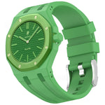 Green Swatch × AP Royal Oak Integrated Silicone Watch Strap | 8 Colours, 2 Crown Positions 