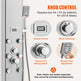 Shower Panel System, 5 Shower Modes, Digital Display Shower Panel Tower, Rainfall, 8 Massage Jets, Tub Spout, 3-Setting Handheld Shower Head 59 Hose, Stainless Steel Wall-Mounted Shower Set EX-STOCK