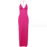 Halter neck Spaghetti Backless Butterfly Design Spring Summer long dress - EX-STOCK CANADA