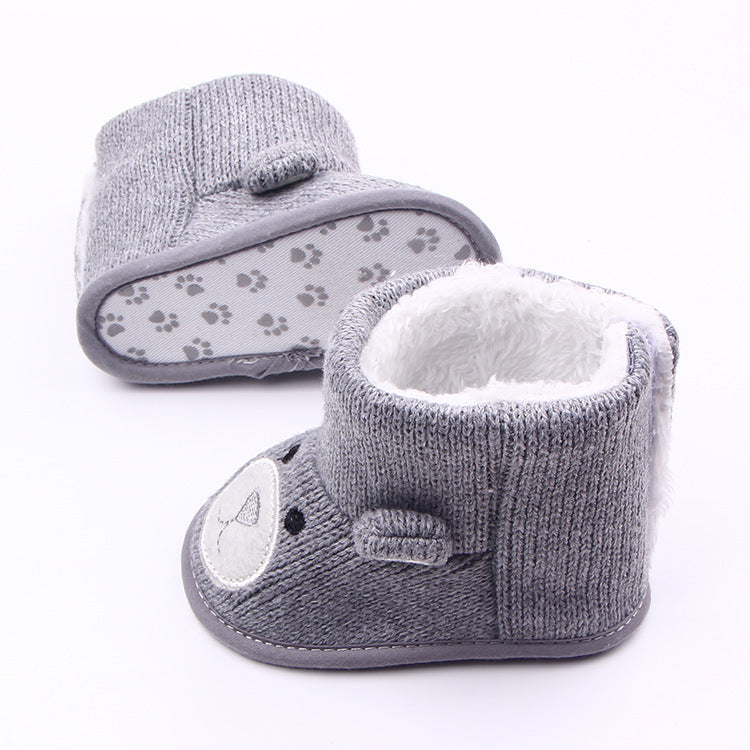Autumn winter new bear knitting plus baby shoes toddler shoes infant boot EX-STOCK