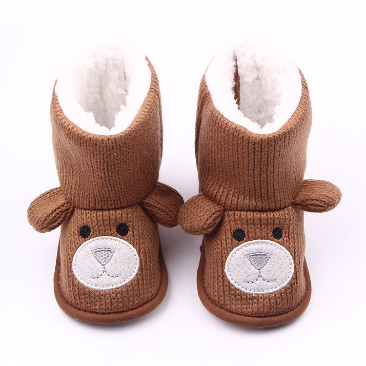 Autumn winter new bear knitting plus baby shoes toddler shoes infant boot EX-STOCK