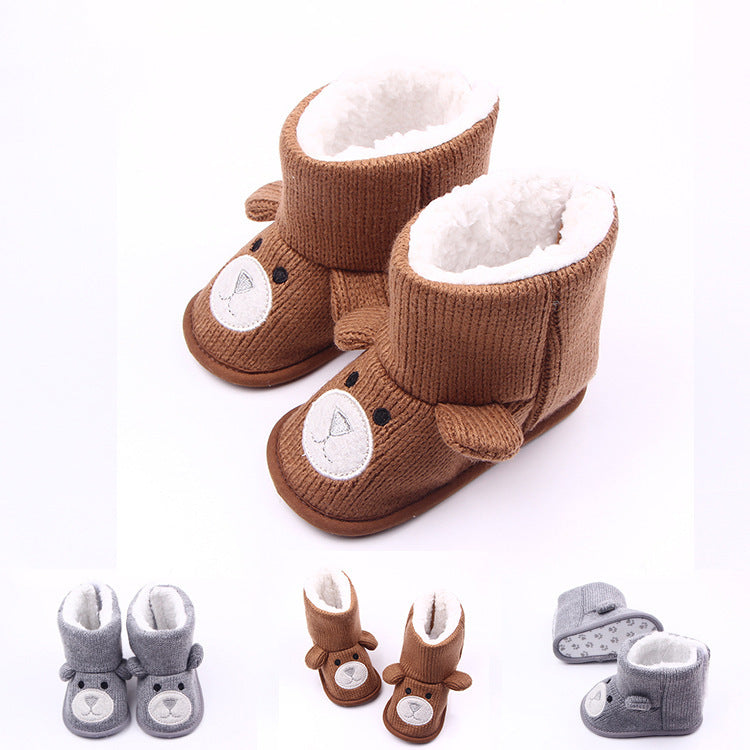 Autumn winter new bear knitting plus baby shoes toddler shoes infant boot EX-STOCK