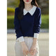 Lapels Bottoming Sweater blouse top For Women - EX-STOCK CANADA