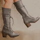 Women's Knee-High Lace-Up Boots | Chunky Block Heel, Side Zip, Sizes 34–43