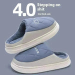 Rhombic Sewing Plush Slippers For Men Winter Warm Non-slip House Shoes Women's Bedroom Floor Home Slipper Couple