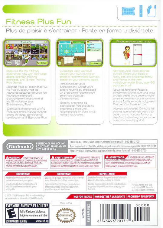 Wii Fit Plus ( Wii balance board not includes but required ) 