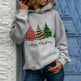Merry Christmas tree Cashmere hoodie sweater loose top - EX-STOCK CANADA