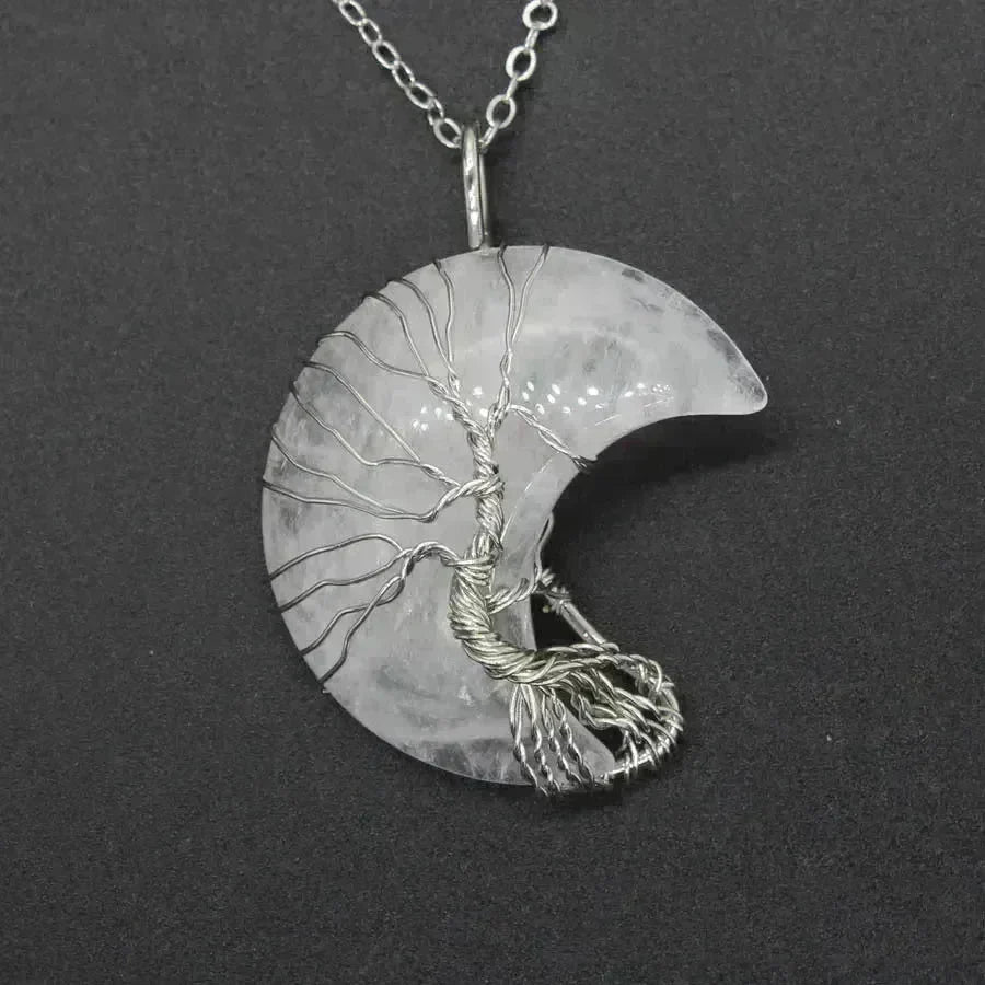 Natural Crystal Moon Pendant for Men and Women - EX-STOCK CANADA