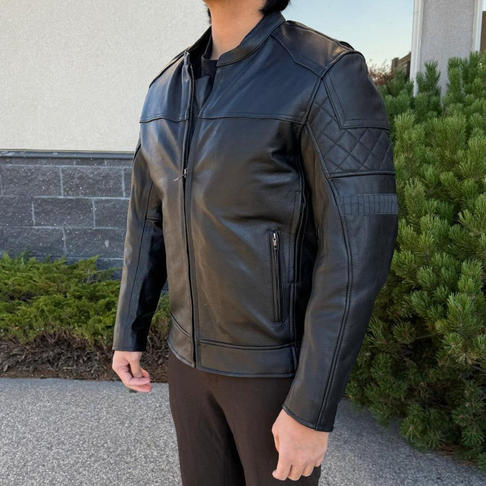 Unik International Men's Reflective Stripe Motorcycle Jacket 