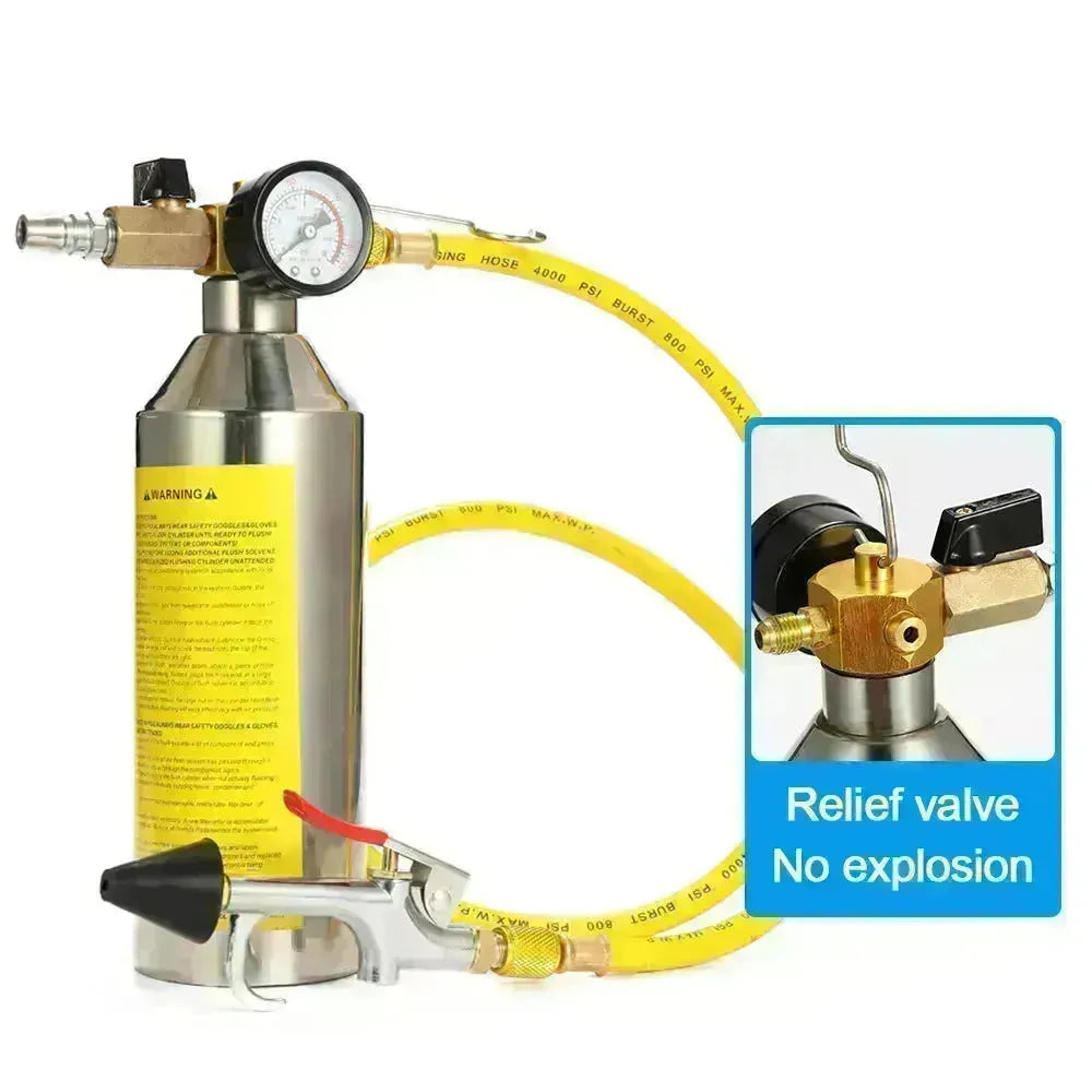 Sistema de aire acondicionado automotriz Flush Flush Canister Kit Botella de mantenimiento de la tubería
