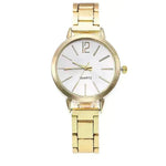 2pcs Narrow Strap Steel Strap Bracelet and  Quartz Watch women