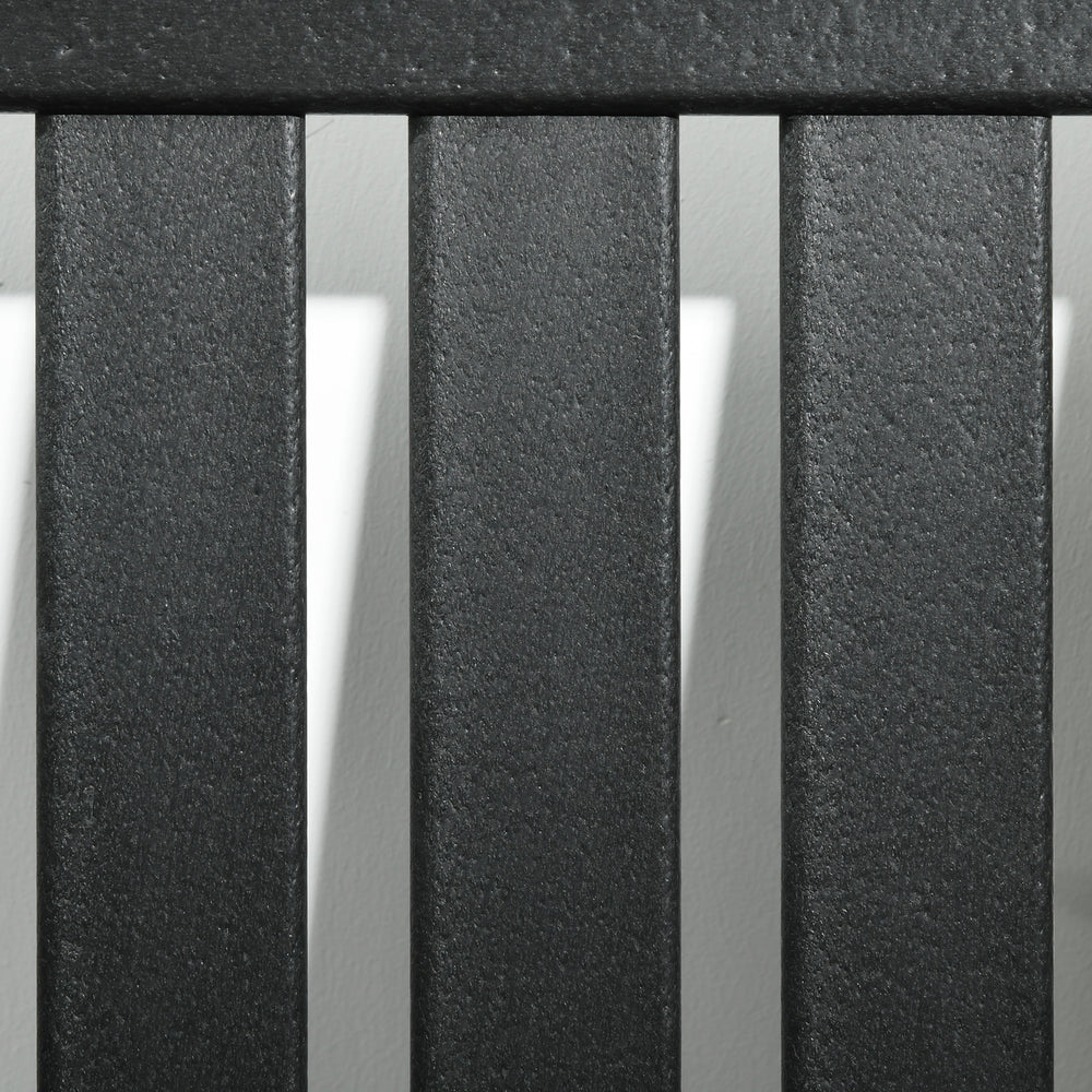 Ensemble de 2 chaises de patio toutes saisons, chaises de salle à manger de patio en HDPE, mobilier d'extérieur robuste imitation bois, noirEX-STOCK Canada 