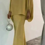 Women's Middle East Pearl Mop Dress Suit Arabtop and Blouse Elegant Matching ArabTop and Skirt suit  Arab2 piece outfit - EX-STOCK CANADA
