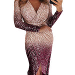 Dinner Party Dress Ladies Shining Evening Party Skirt Gown EX-STOCK Canada 