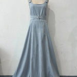 Sexy Denim Tied Spaghetti-strap Dress - EX-STOCK CANADA