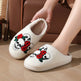 Halloween Skull Rose Slippers Winter Warm Indoor Floor Bedroom Home Slipper For Women EX-STOCK